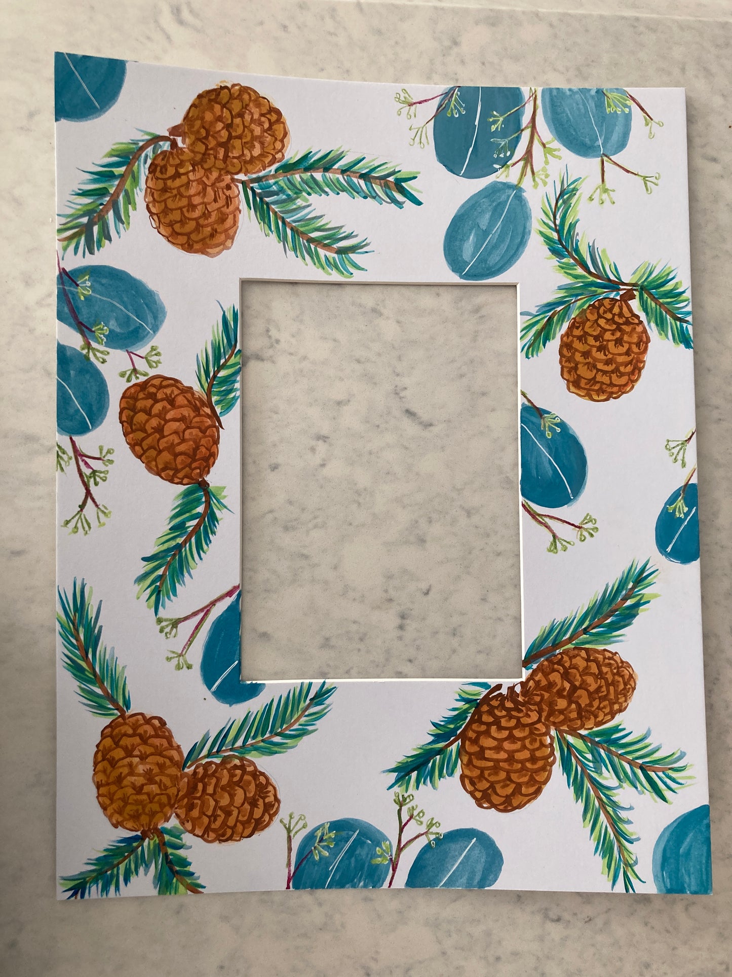 Pine Eucalyptus Mat 11x14 with 5x7 Opening
