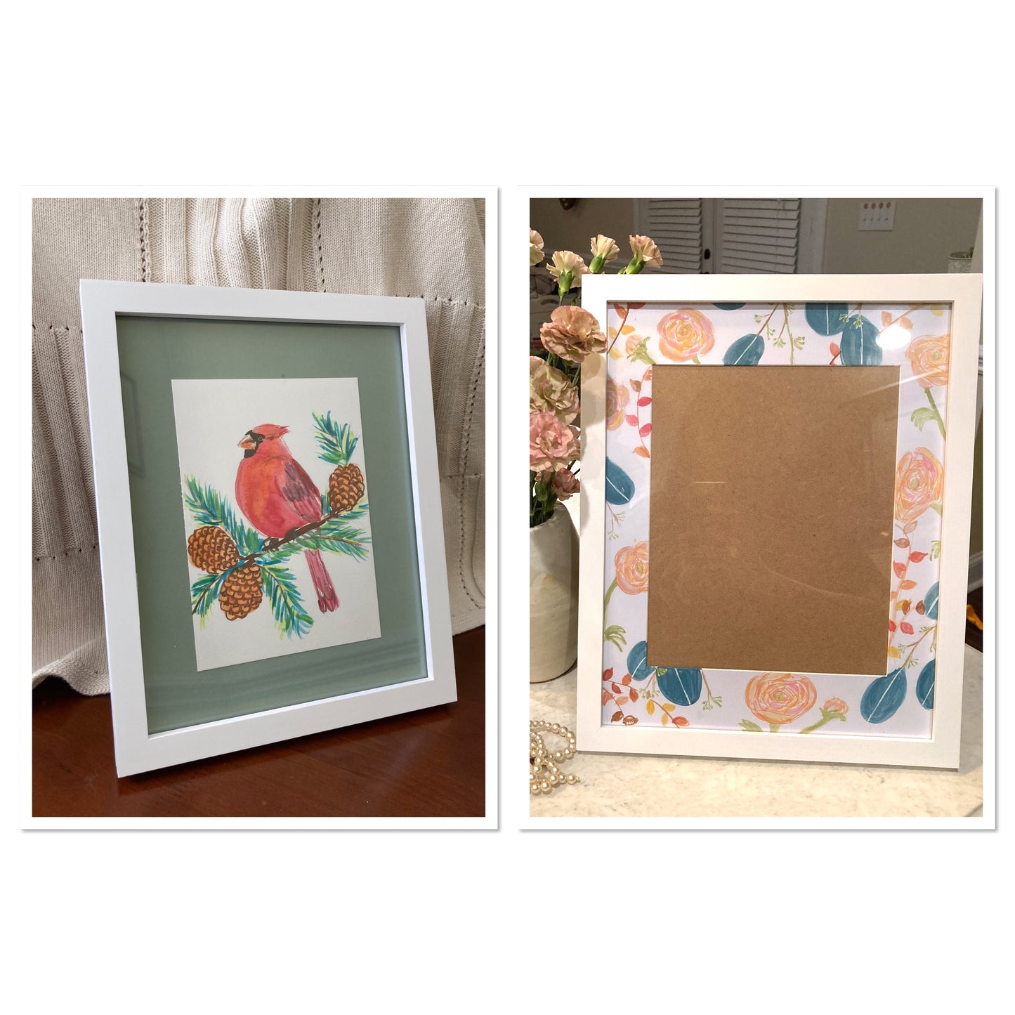 White Wood Frame with Glass 11"x14