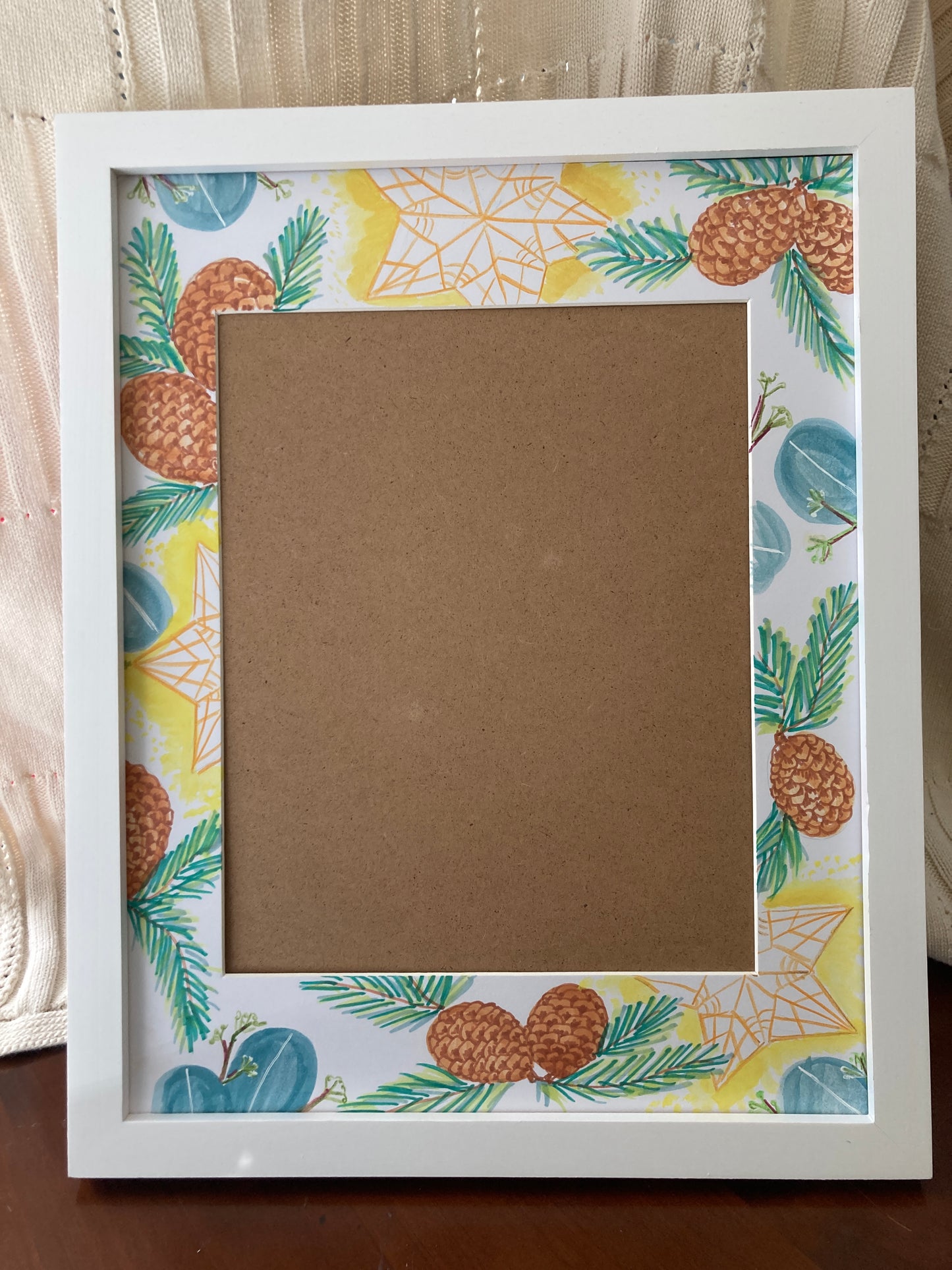 Pine Eucalyptus Star Mat 11x14 with 8x10 Opening