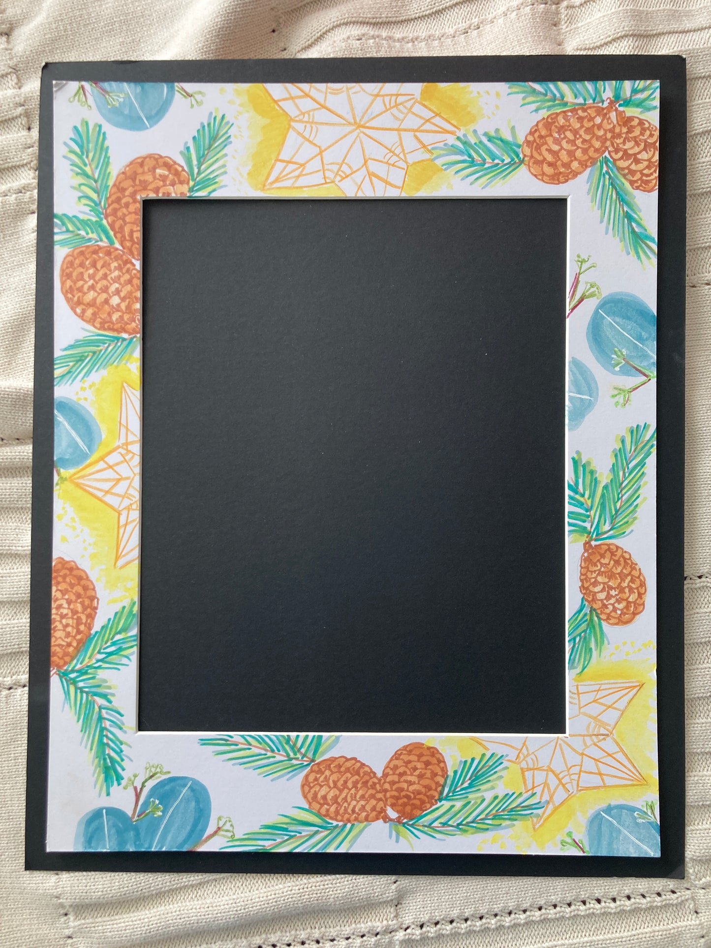 Pine Eucalyptus Star Mat 11x14 with 8x10 Opening