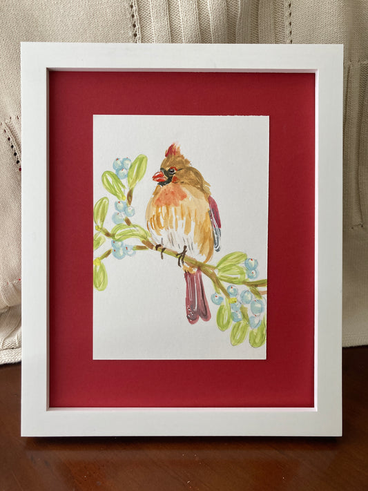 Lady Cardinal Mistletoe